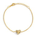 Armband Zilver Zirkonia Geel Verguld Hart