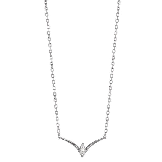 Collier Zilver Zirkonia Gerhodineerd 40-45 cm