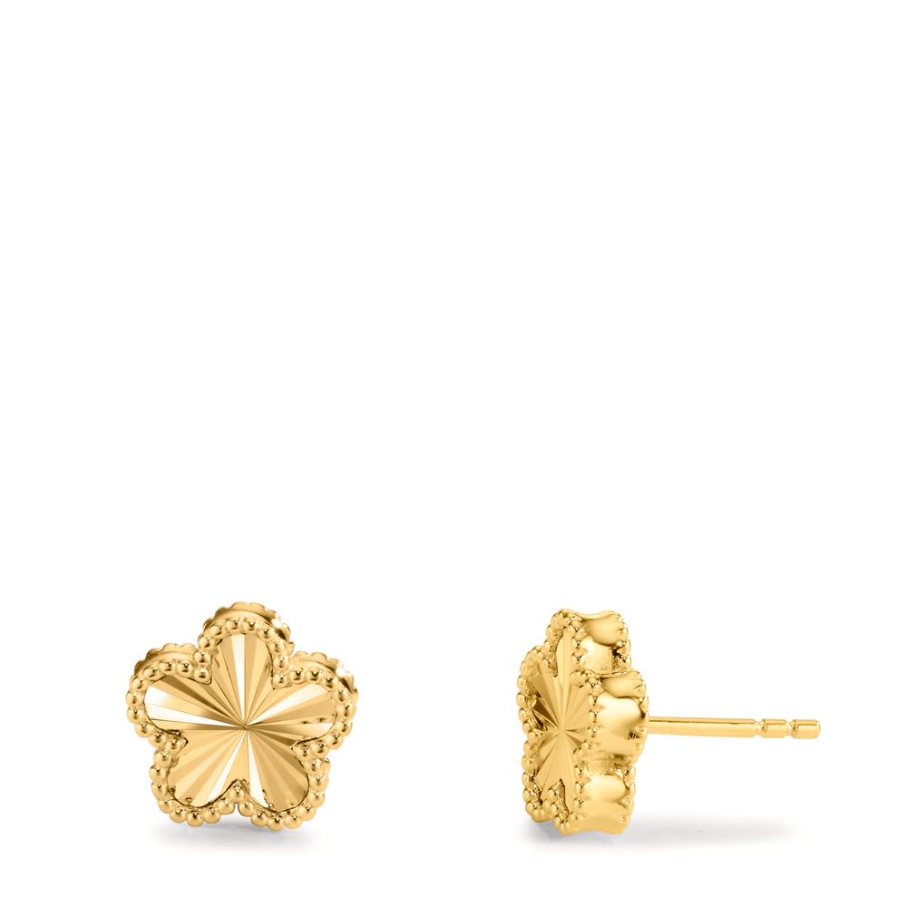 Oorknoppen Zilver Geel Verguld Bloem Ø10 mm