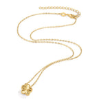 Collier Zilver Geel Verguld Bloem 40-45 cm