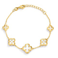 Armband Zilver Geel Verguld Parelmoer Bloem