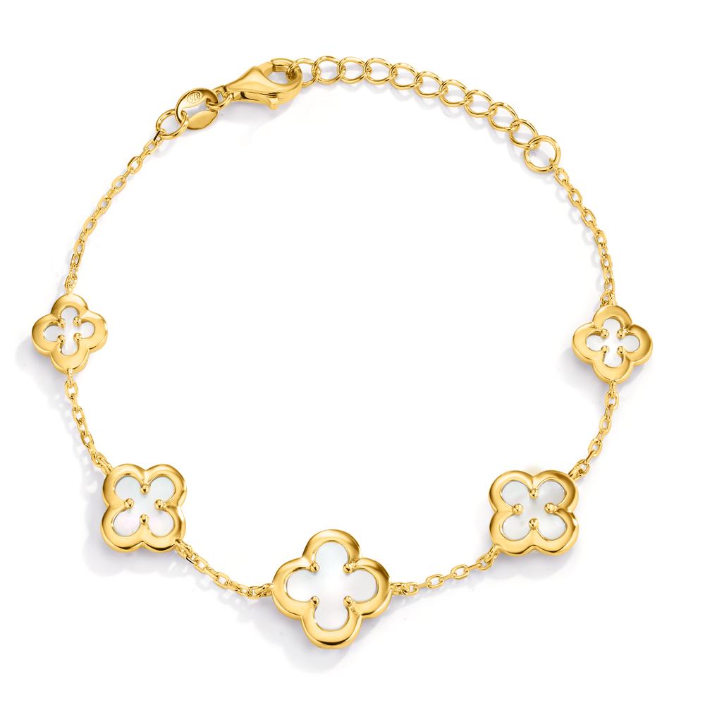 Armband Zilver Geel Verguld Parelmoer Bloem