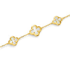 Armband Zilver Geel Verguld Parelmoer Bloem