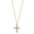Collier Zilver Zirkonia Geel Verguld Kruis 40-45 cm