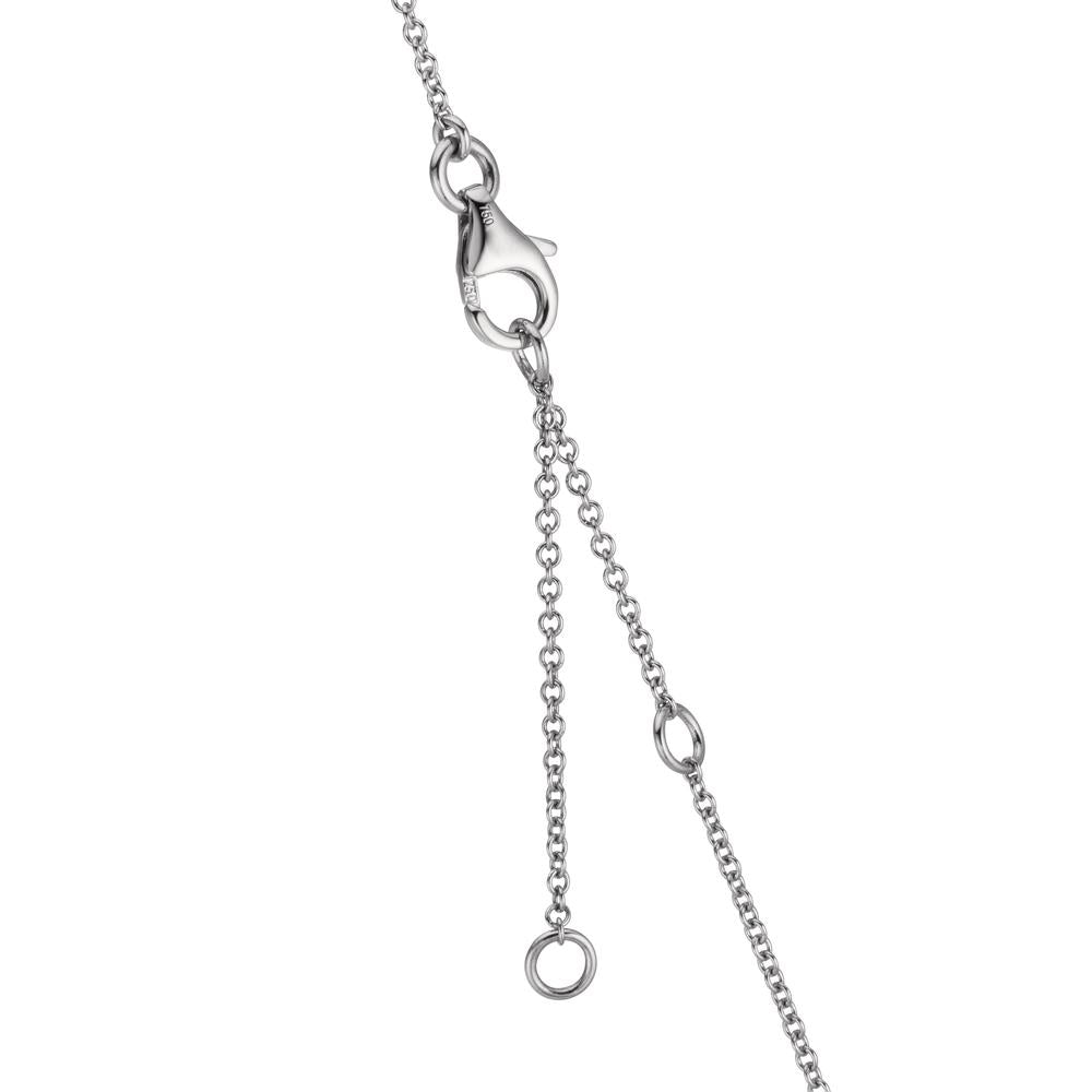 Collier 750/18K witgoud Topaas 1.31 ct, 12 Steen, Londen blauw Topaas 0.41 ct, 3 Steen, Kwarts 0.06 ct, 2 Steen, Rozenkwarts 0.19 ct, 4 Steen 40-45 cm
