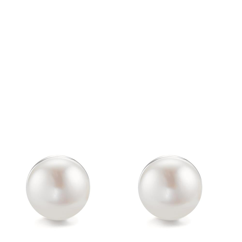 Oorknoppen Zilver Gerhodineerd zoetwater Parel, 2 Parels, 11 mm Ø11 mm