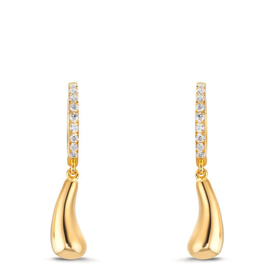 Scharnier oorringen Zilver Geel Verguld