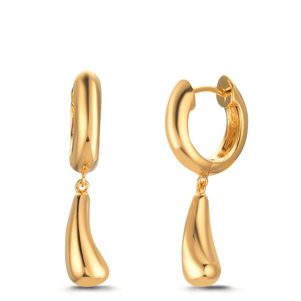 Scharnier oorringen creolen Zilver Geel Verguld