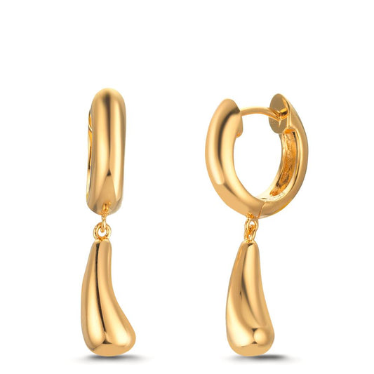 Scharnier oorringen creolen Zilver Geel Verguld