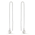 Doortrek oorbellen Zilver Gerhodineerd [shining Pearls], 2 Parels, 5 mm