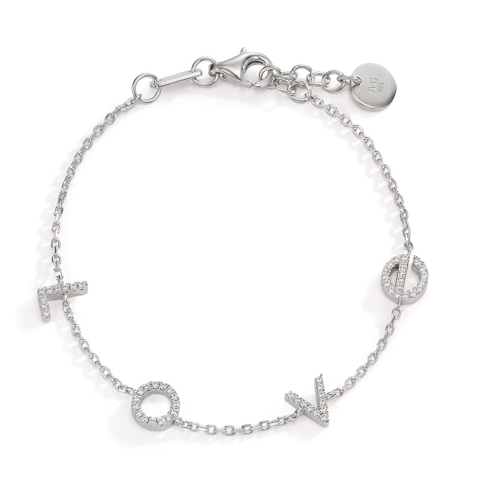Armband Zilver Zirkonia Gerhodineerd 16-18 cm