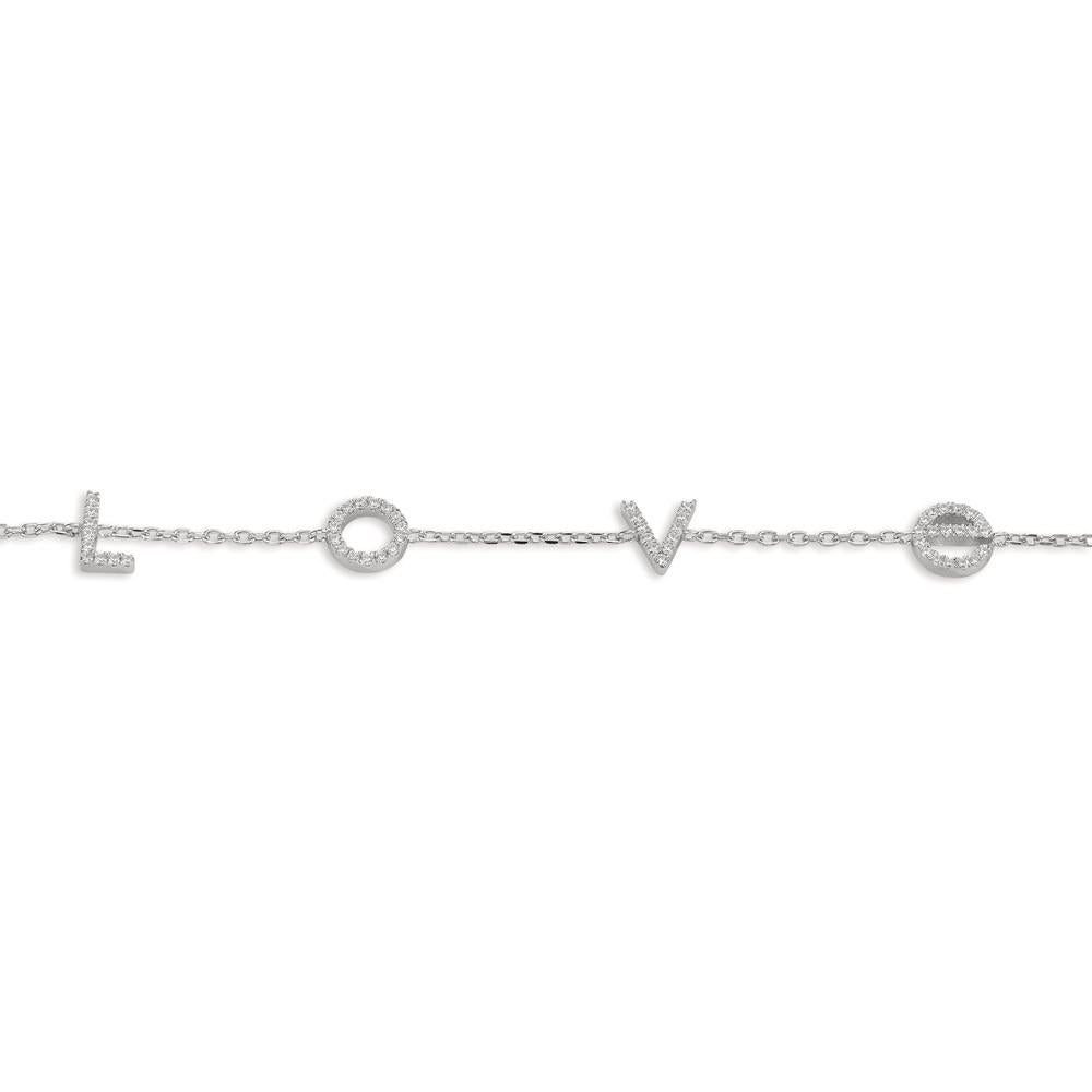Armband Zilver Zirkonia Gerhodineerd 16-18 cm
