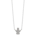 Collier Zilver Zirkonia Gerhodineerd Beschermengel 40-43 cm