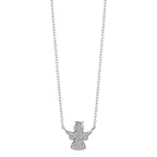 Collier Zilver Zirkonia Gerhodineerd Beschermengel 40-43 cm