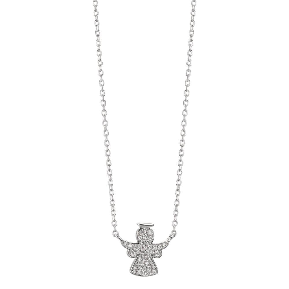 Collier Zilver Zirkonia Gerhodineerd Beschermengel 40-43 cm