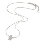 Collier Zilver Zirkonia Gerhodineerd Beschermengel 40-43 cm