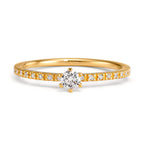 Solitaire ring 750/18K geel goud Diamant 0.20 ct, 17 Steen, [Brillant], w-si