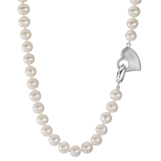 Collier Zilver Gerhodineerd zoetwater Parel 6-7 mm Hart 45 cm