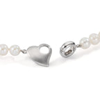 Collier Zilver Gerhodineerd zoetwater Parel 6-7 mm Hart 45 cm
