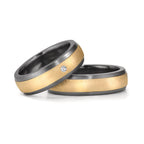 Partnerring 999 Tantaal, 585/14K geel goud Diamant 0.03 ct, w-si