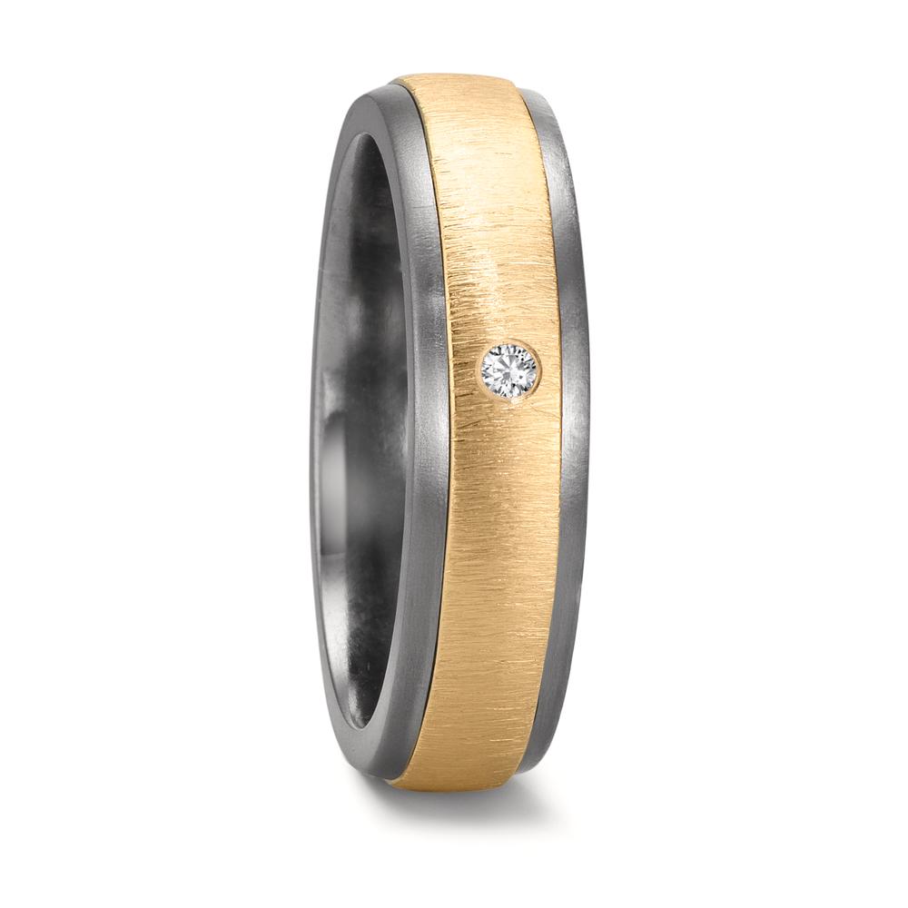 Partnerring 999 Tantaal, 585/14K geel goud Diamant 0.03 ct, w-si