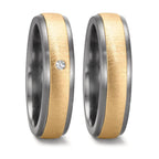 Partnerring 999 Tantaal, 585/14K geel goud Diamant 0.03 ct, w-si