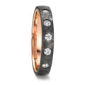 Partnerring Carbon, 585/14K rood goud Diamant 0.25 ct, 5 Steen, w-si