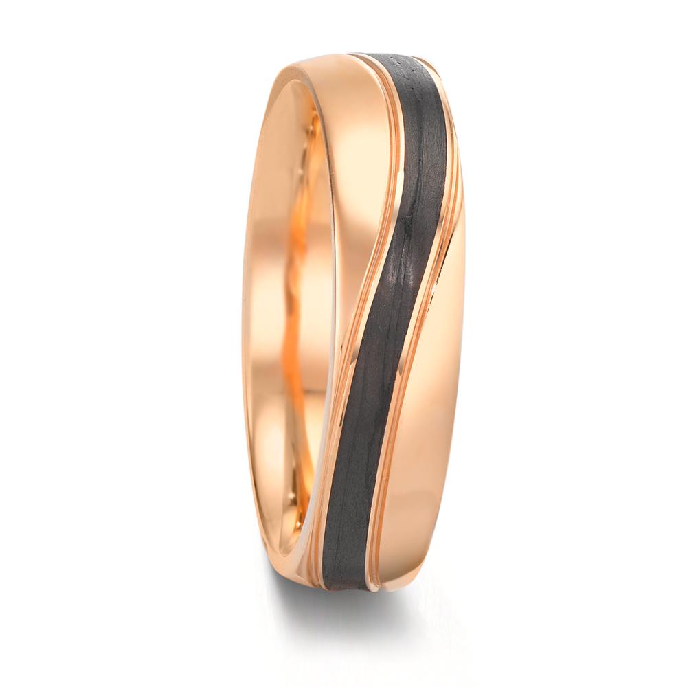 Partnerring 585/14K roségoud, Carbon
