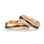 Partnerring 585/14K roségoud, Carbon