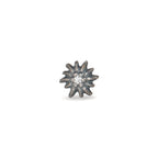 Oorknop 1 stuk Zilver Zirkonia Gepatineerd Edelweiss Ø7 mm