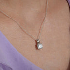 Collier met hanger 375/9K witgoud 40-42 cm