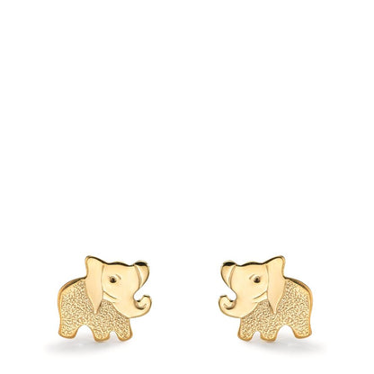 Oorknoppen 375/9K geel goud Olifant