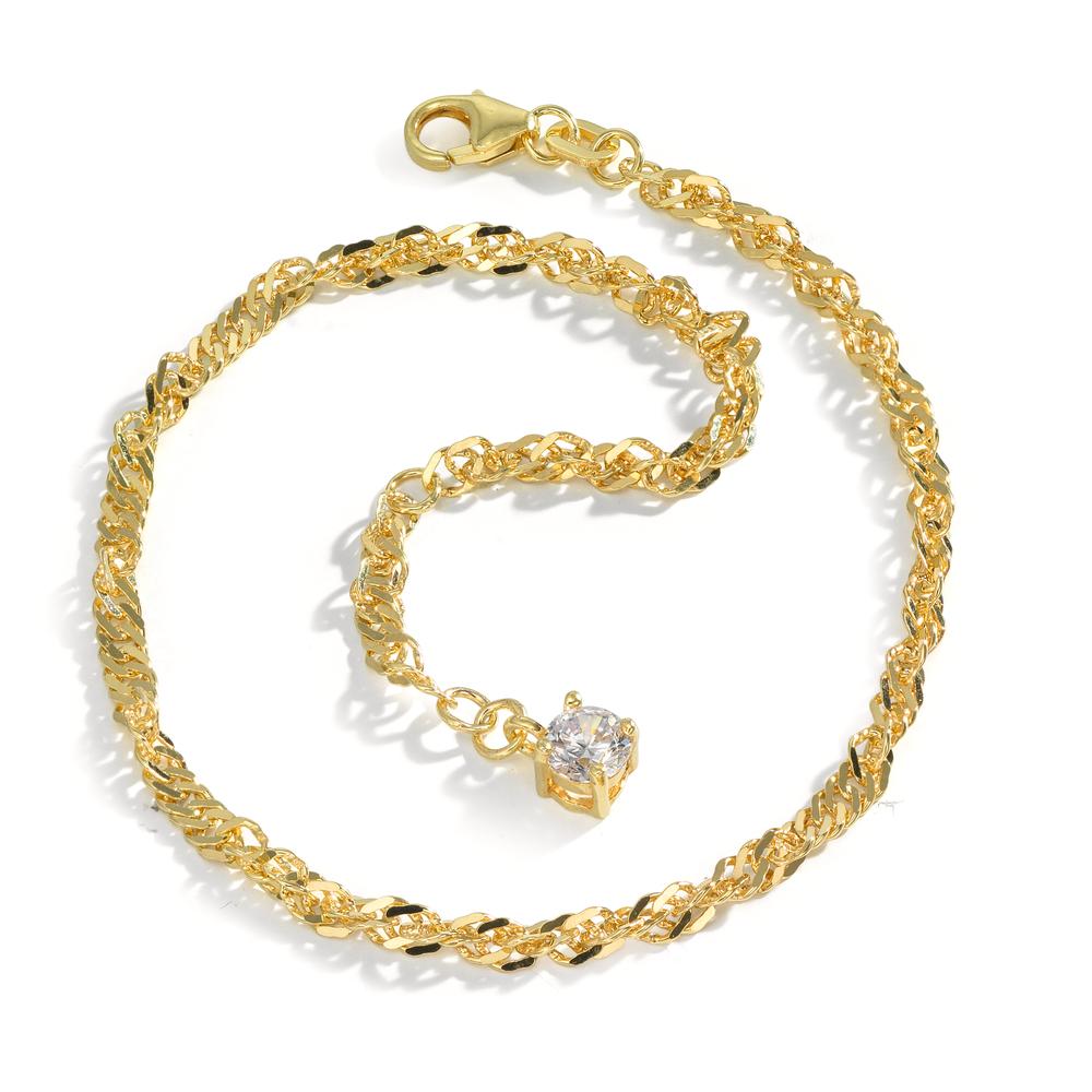 Enkelbanden Zilver Zirkonia Geel Verguld 23-25 cm