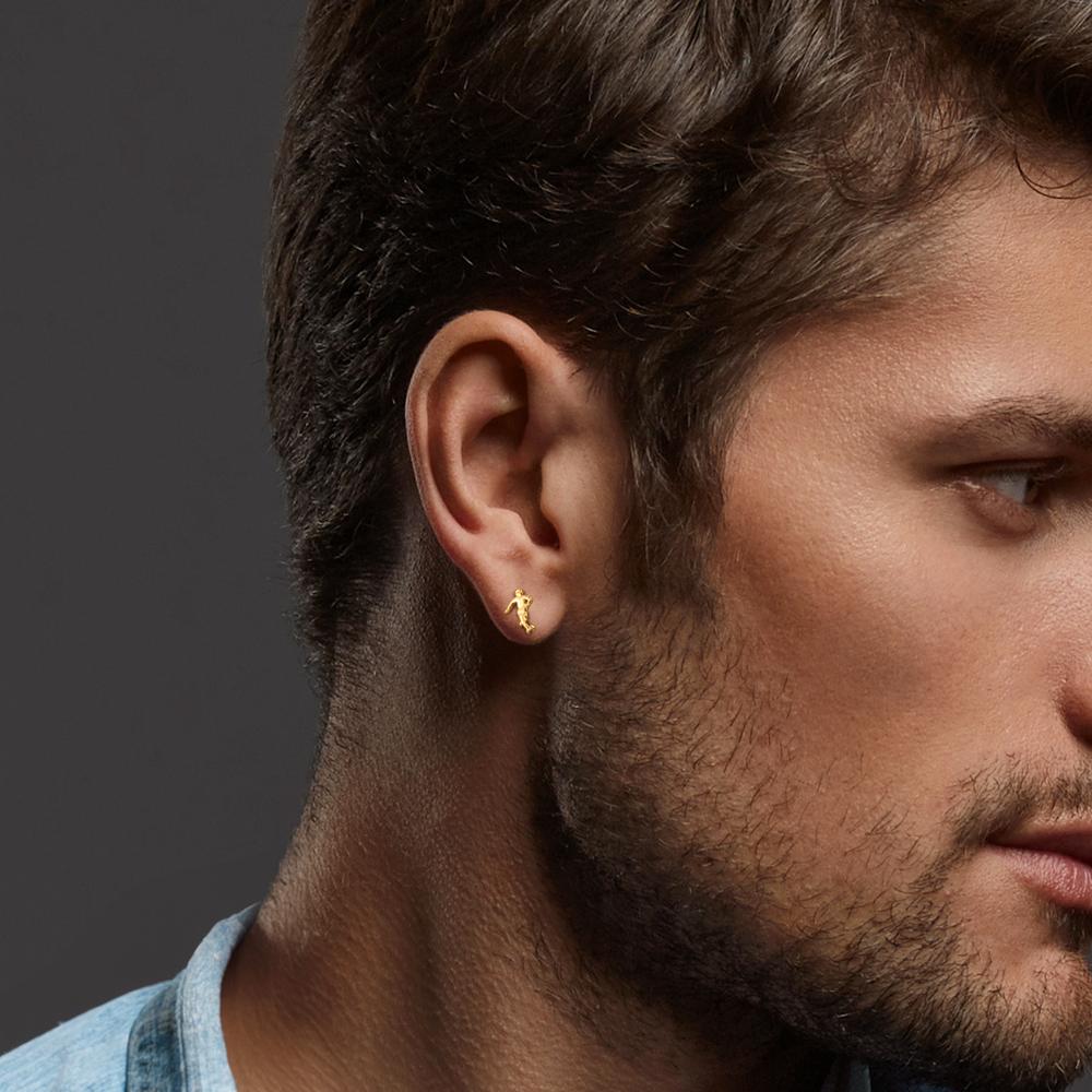 Oorknop 1 stuk 375/9K geel goud Voetbal