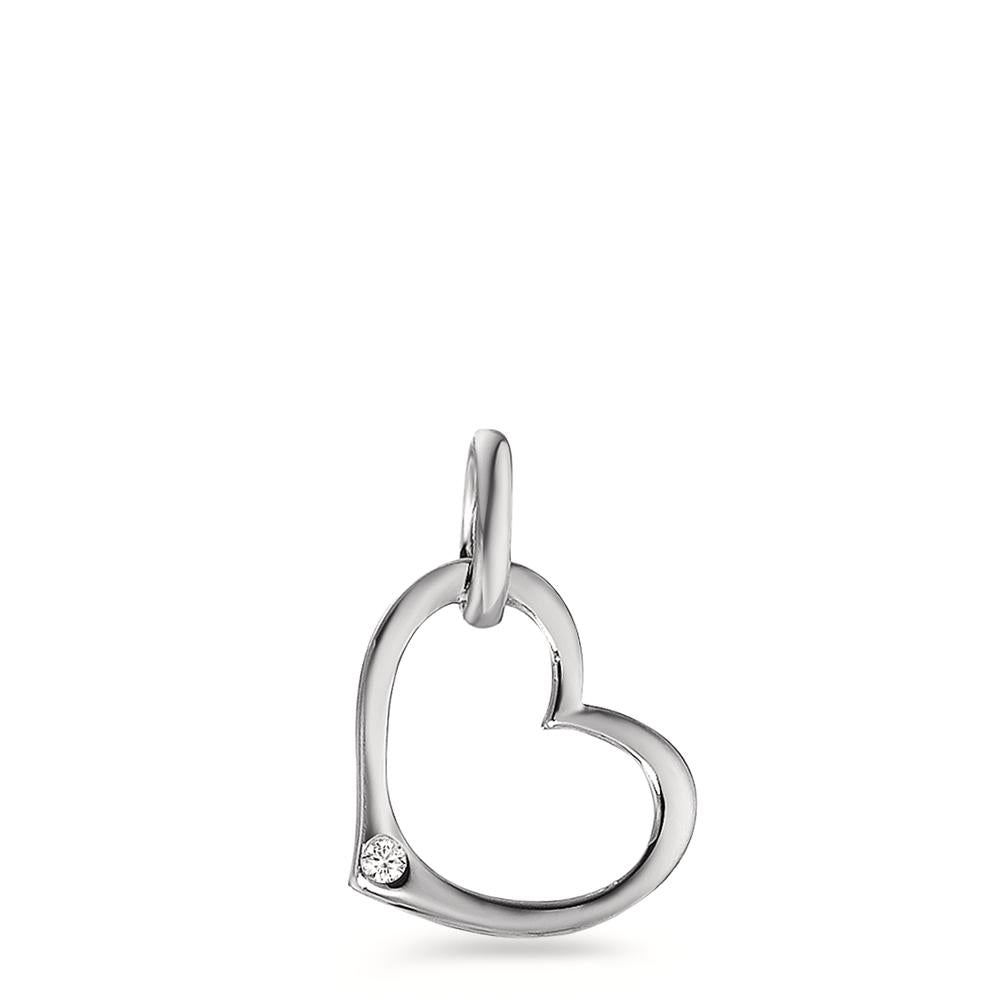 Hanger 375/9K witgoud Diamant 0.01 ct, w-pi1 Hart Ø9 mm