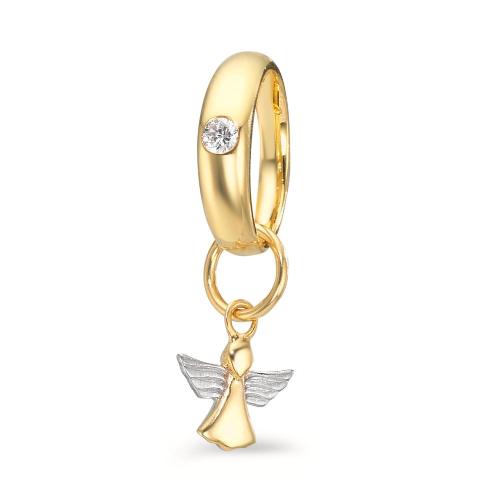 Doopring 375/9K geel goud Zirkonia Bi-color Beschermengel Ø11 mm