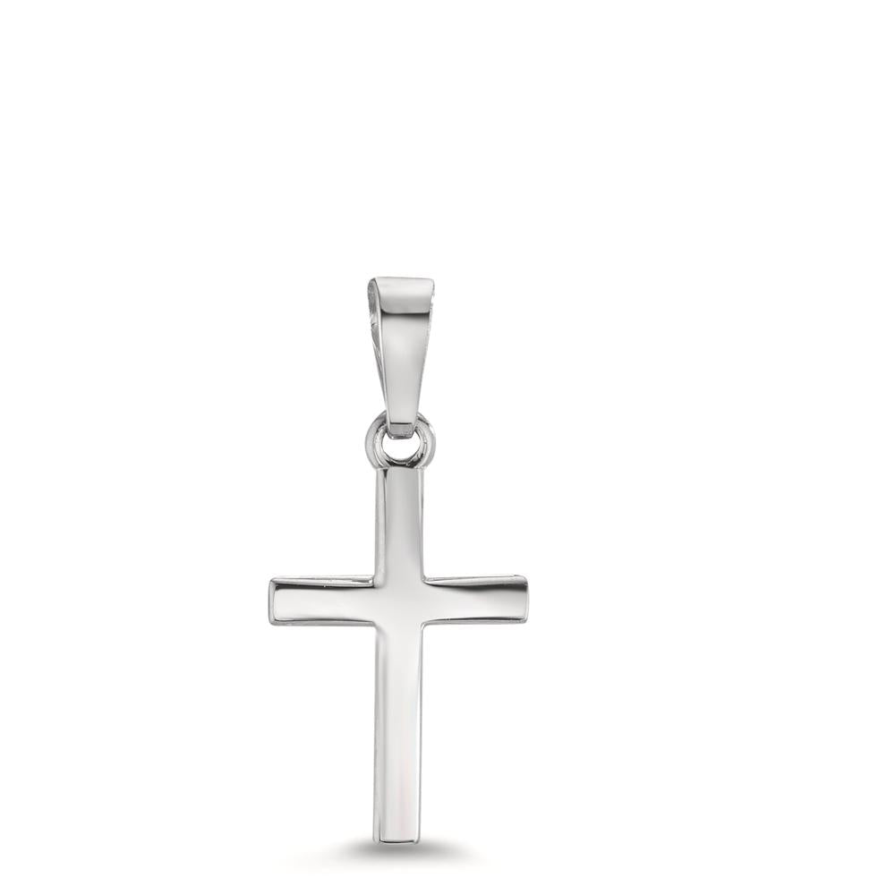 Hanger 750/18K witgoud Kruis