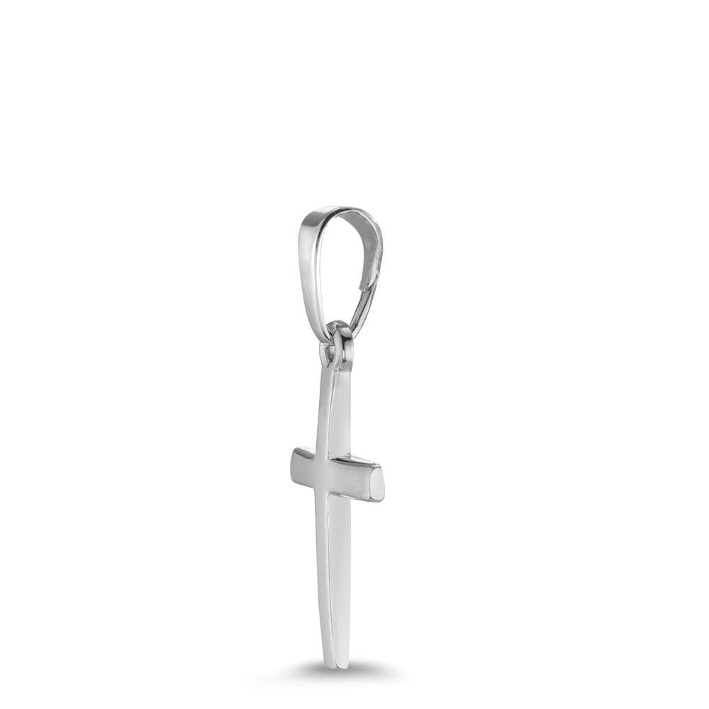 Hanger 750/18K witgoud Kruis