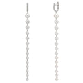 Scharnier oorringen creolen 750/18K witgoud Diamant 0.12 ct, 12 Steen, tw-si zoetwater Parel, 28 Parels