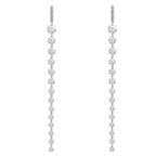 Scharnier oorringen creolen 750/18K witgoud Diamant 0.12 ct, 12 Steen, tw-si zoetwater Parel, 28 Parels