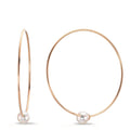 Oorringen creolen 750/18K rood goud Akoya Parels, 6 mm