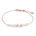 Armband 750/18K rood goud zoetwater Parel, 9 Parels 15-18 cm