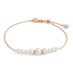 Armband 750/18K rood goud zoetwater Parel, 9 Parels 15-18 cm