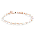 Armband 750/18K rood goud zoetwater Parel, 18 Parels, 3.5 mm