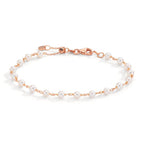 Armband 750/18K rood goud zoetwater Parel, 18 Parels, 3.5 mm