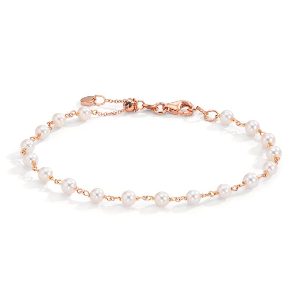 Armband 750/18K rood goud zoetwater Parel, 18 Parels, 3.5 mm