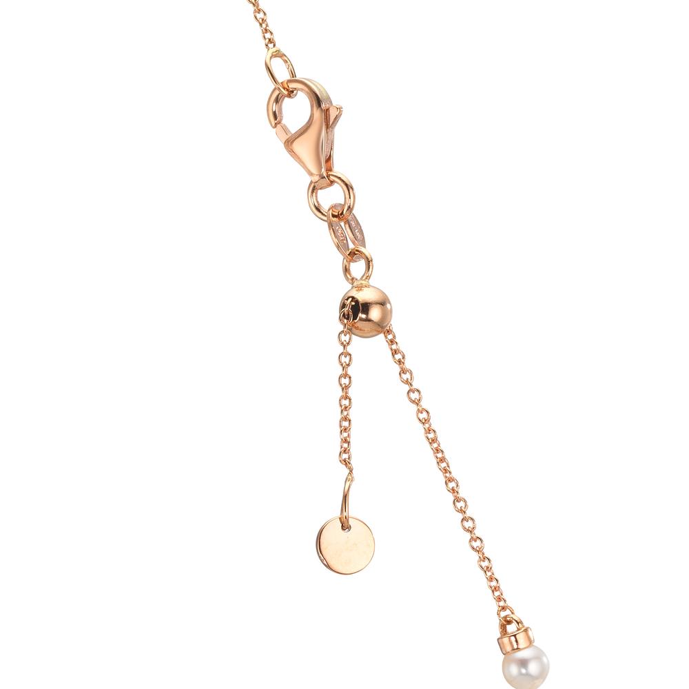 Collier 750/18K rood goud Robijn 0.62 ct zoetwater Parel, 3.5 mm Hart 40-44 cm