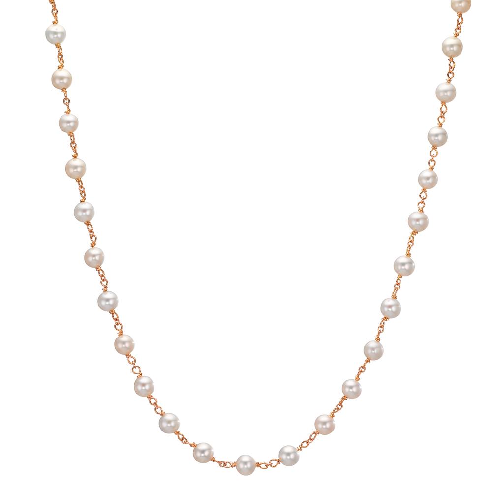 Collier 750/18K rood goud zoetwater Parel, 50 Parels, 3.5 mm 41-42 cm