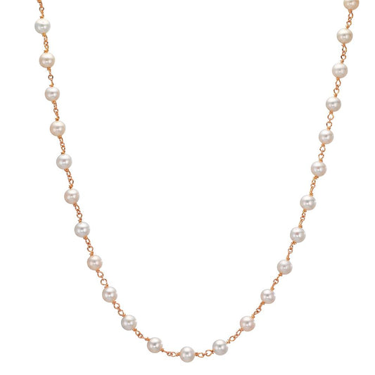 Collier 750/18K rood goud zoetwater Parel, 50 Parels, 3.5 mm 41-42 cm