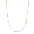 Collier 750/18K rood goud zoetwater Parel, 23 Parels 3-5 mm 41.5-44 cm